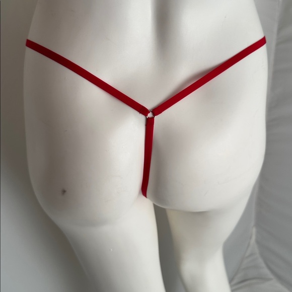 Victoria’s Secret Very Sexy red stretch satin v-string thong panty - Picture 11 of 11